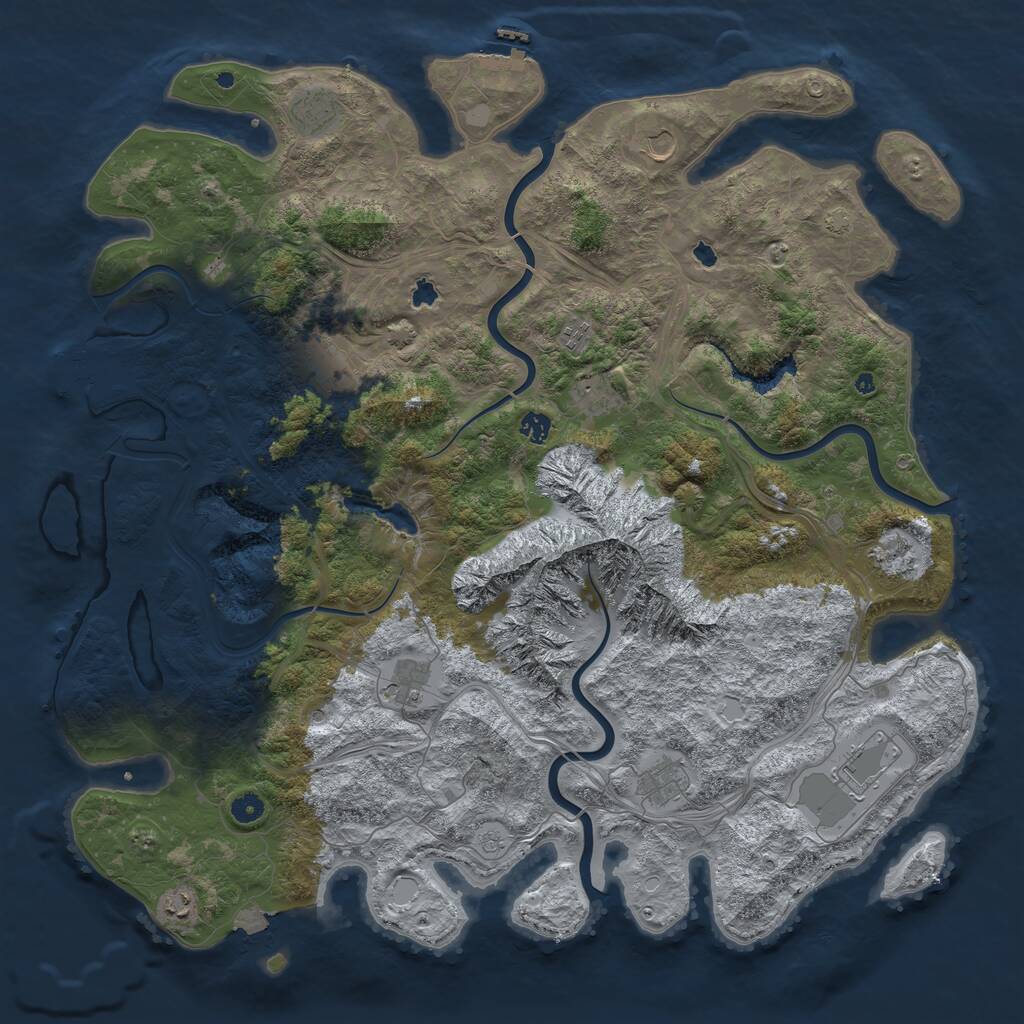 Rust Map: Procedural Map, Size: 5000, Seed: 268075925, 17 Monuments