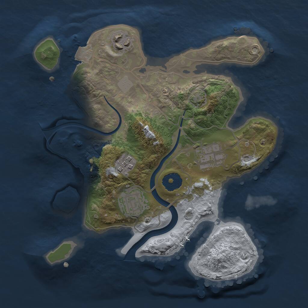 Rust Map: Procedural Map, Size: 2500, Seed: 817855648, 6 Monuments