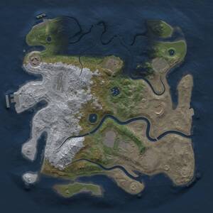 Thumbnail Rust Map: Procedural Map, Size: 3500, Seed: 1329037118, 15 Monuments