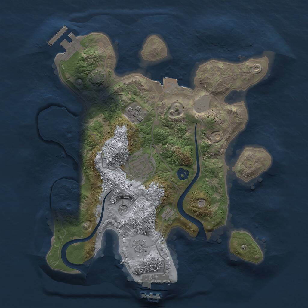 Rust Map: Procedural Map, Size: 2500, Seed: 741719269, 8 Monuments