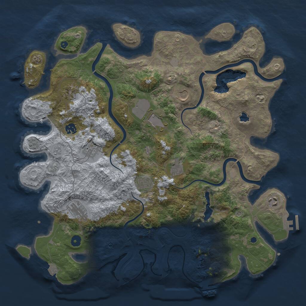Rust Map: Procedural Map, Size: 4200, Seed: 338303542, 16 Monuments