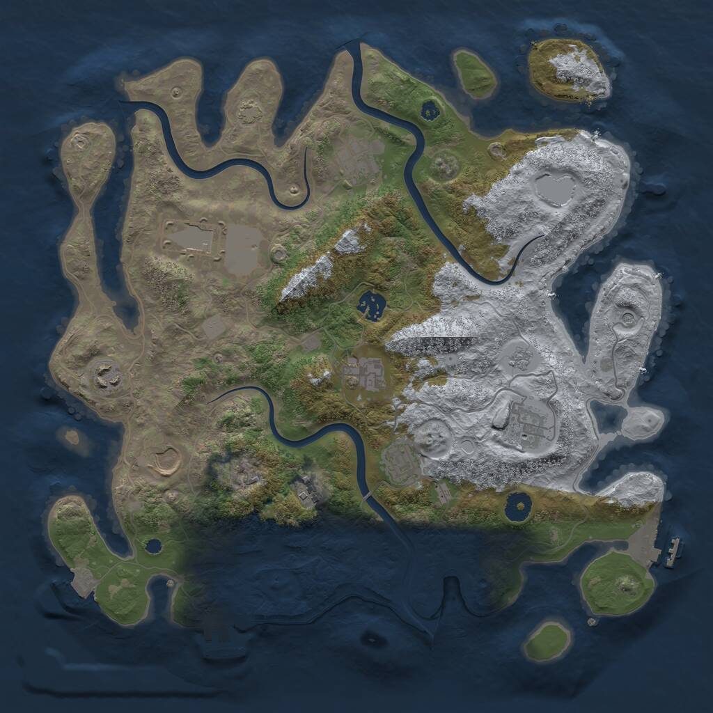 Rust Map: Procedural Map, Size: 3800, Seed: 14561234, 15 Monuments