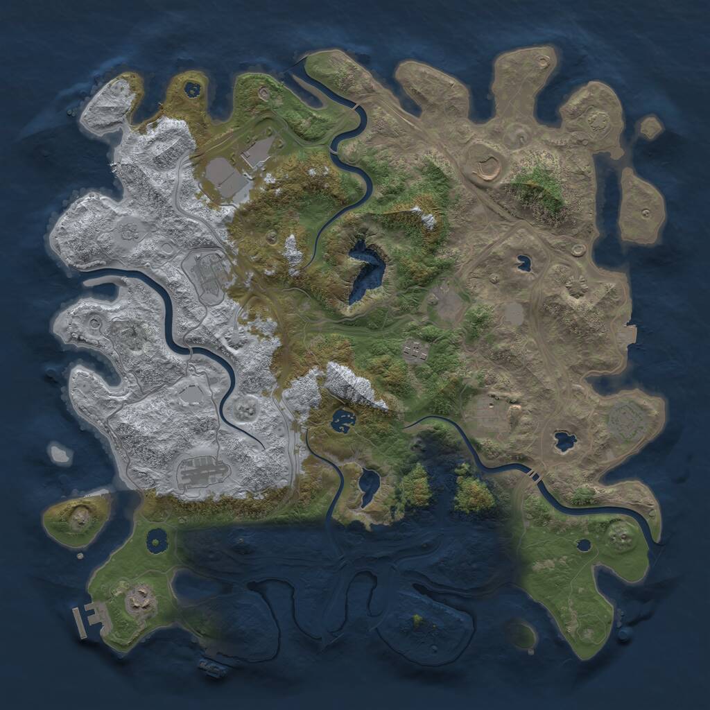 Rust Map: Procedural Map, Size: 4500, Seed: 356248005, 16 Monuments