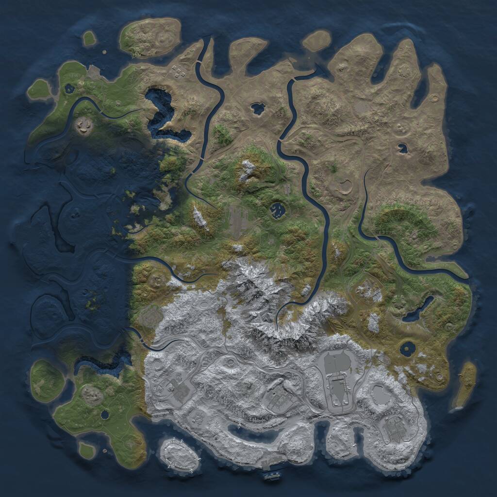 Rust Map: Procedural Map, Size: 5000, Seed: 25846, 17 Monuments