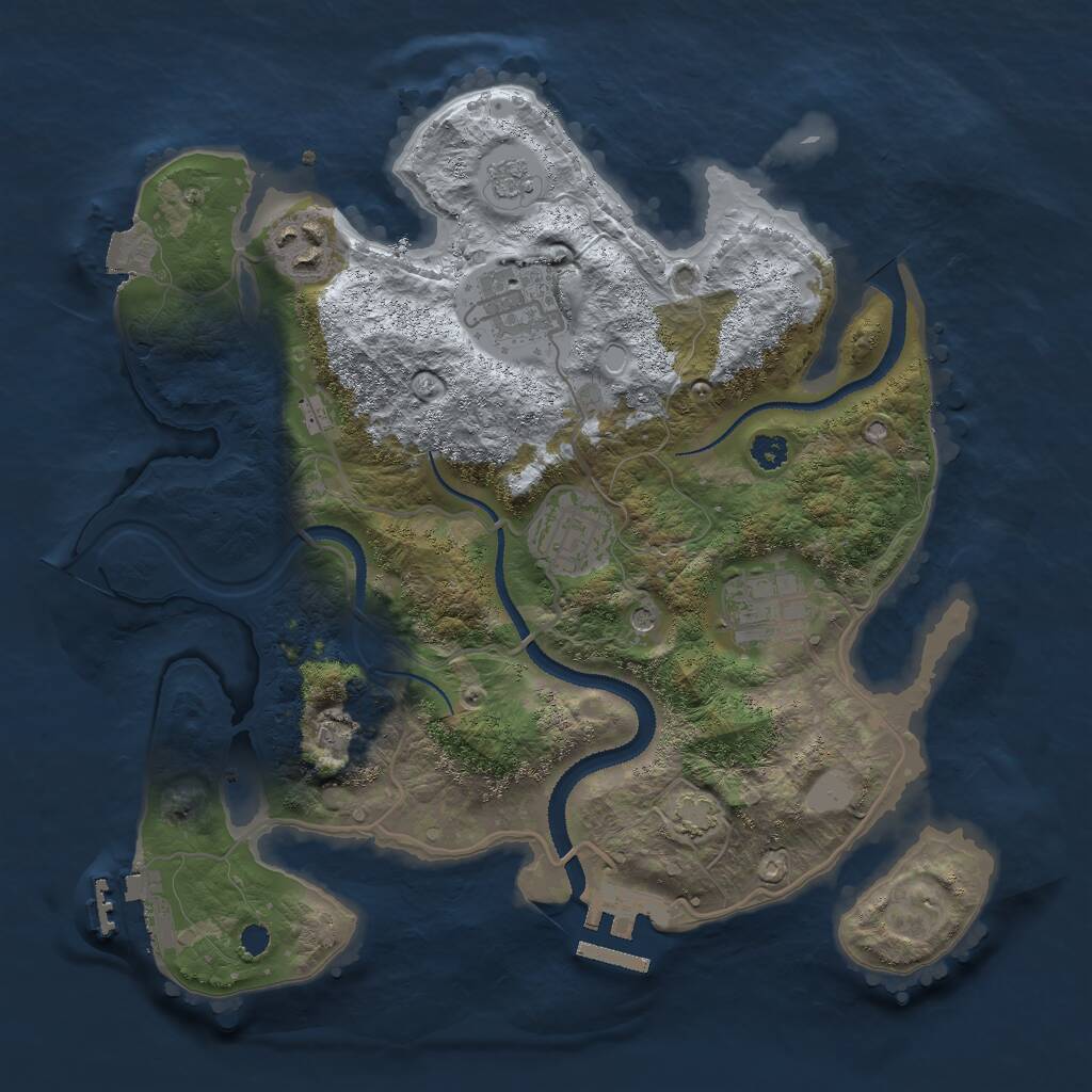 Rust Map: Procedural Map, Size: 3000, Seed: 452145, 10 Monuments