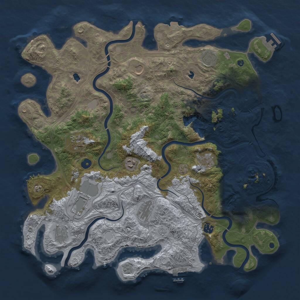 Rust Map: Procedural Map, Size: 4500, Seed: 1666932034, 16 Monuments