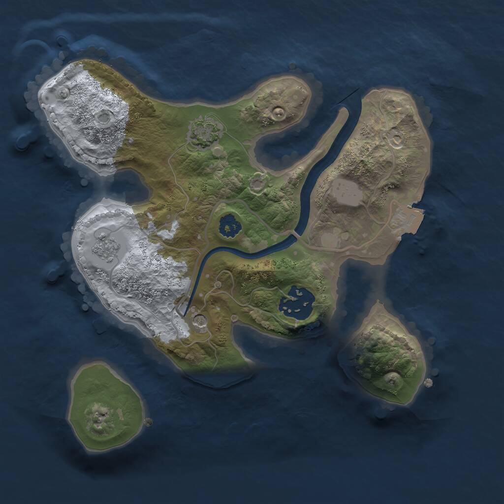 Rust Map: Procedural Map, Size: 2250, Seed: 1747216782, 5 Monuments