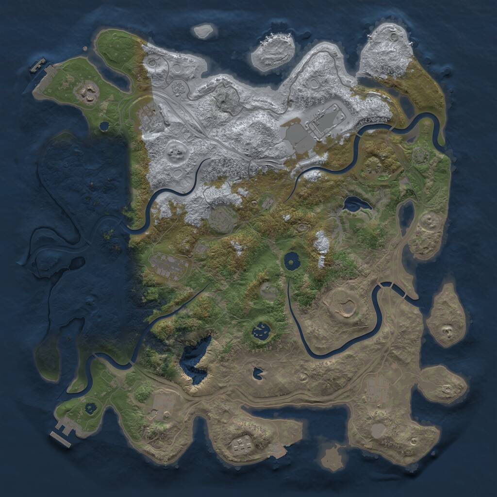 Rust Map: Procedural Map, Size: 4300, Seed: 46288, 16 Monuments
