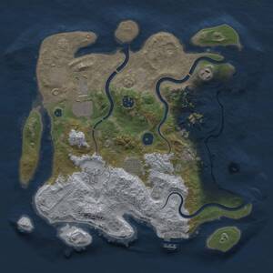 Thumbnail Rust Map: Procedural Map, Size: 3500, Seed: 1273987140, 14 Monuments