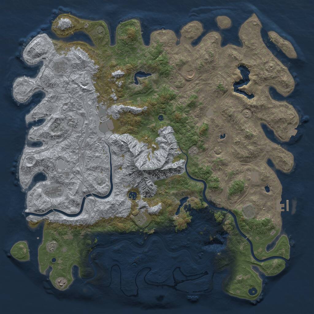 Rust Map: Procedural Map, Size: 5600, Seed: 115736535, 17 Monuments