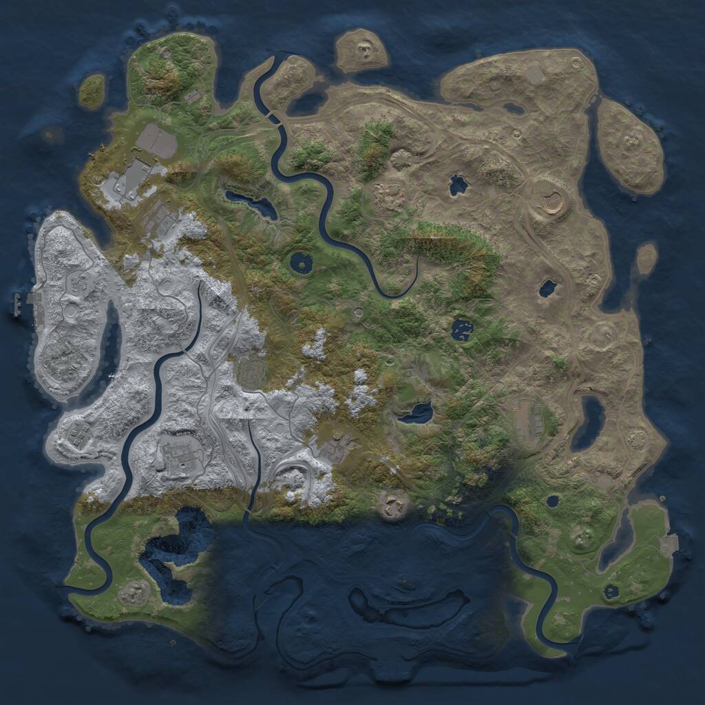 Rust Map: Procedural Map, Size: 4750, Seed: 23683054, 17 Monuments