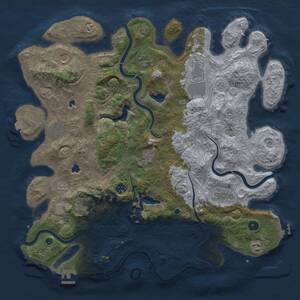 Thumbnail Rust Map: Procedural Map, Size: 4500, Seed: 684504893, 16 Monuments