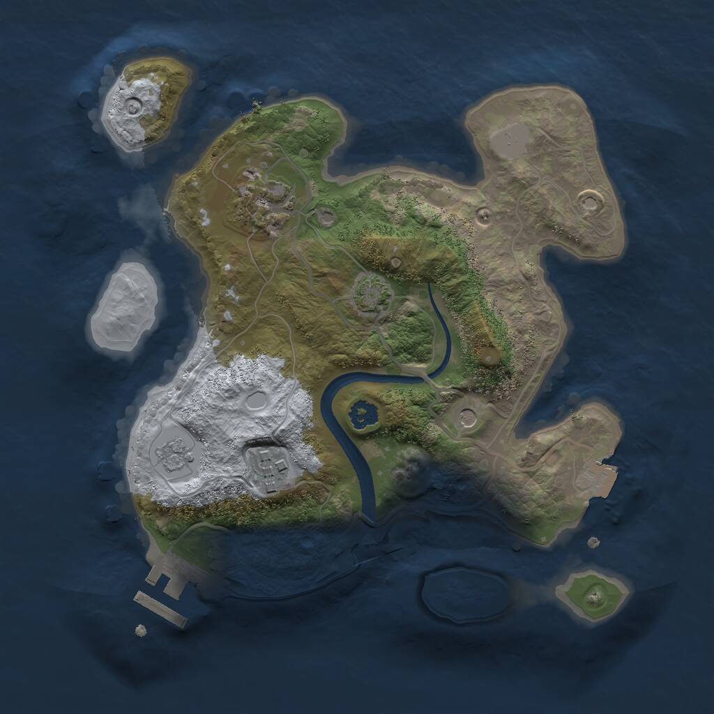 Rust Map: Procedural Map, Size: 2500, Seed: 1794537498, 7 Monuments