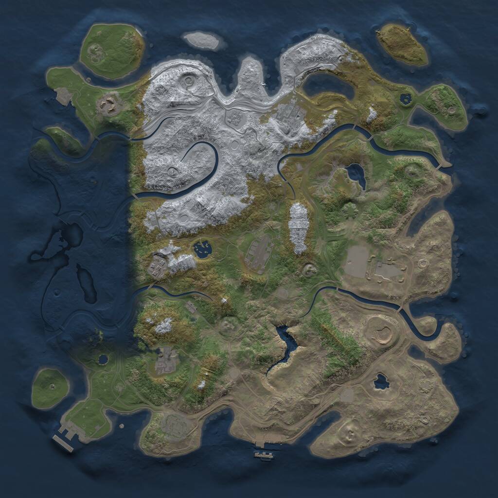 Rust Map: Procedural Map, Size: 4250, Seed: 808702003, 15 Monuments