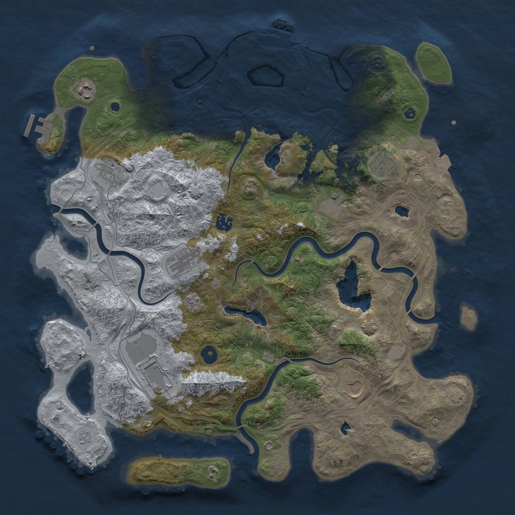 Rust Map: Procedural Map, Size: 4500, Seed: 1100955698, 15 Monuments