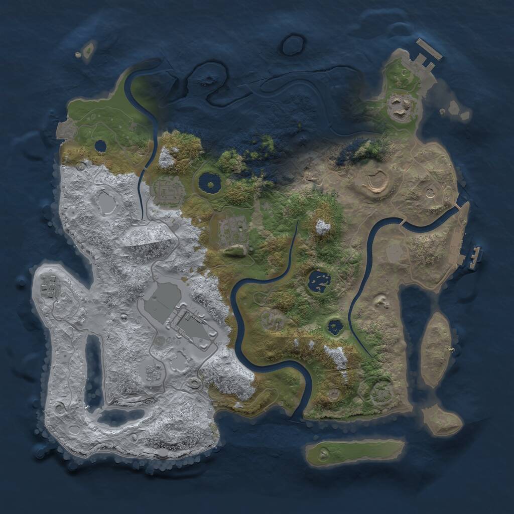 Rust Map: Procedural Map, Size: 3500, Seed: 573930120, 13 Monuments