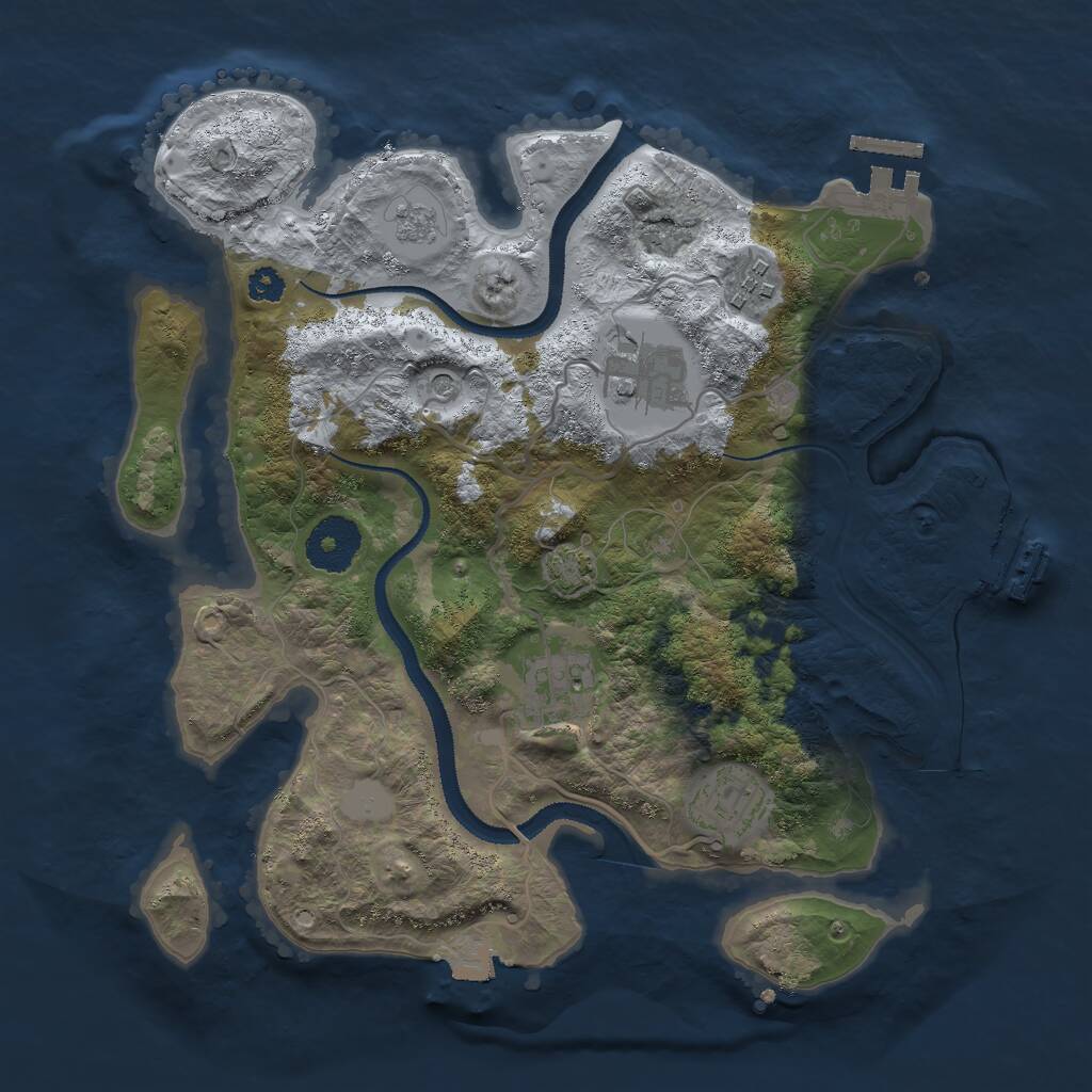 Rust Map: Procedural Map, Size: 3000, Seed: 232387911, 10 Monuments
