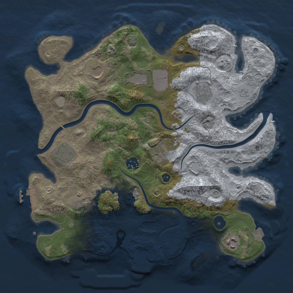 Rust Map: Procedural Map, Size: 3500, Seed: 25855723, 15 Monuments