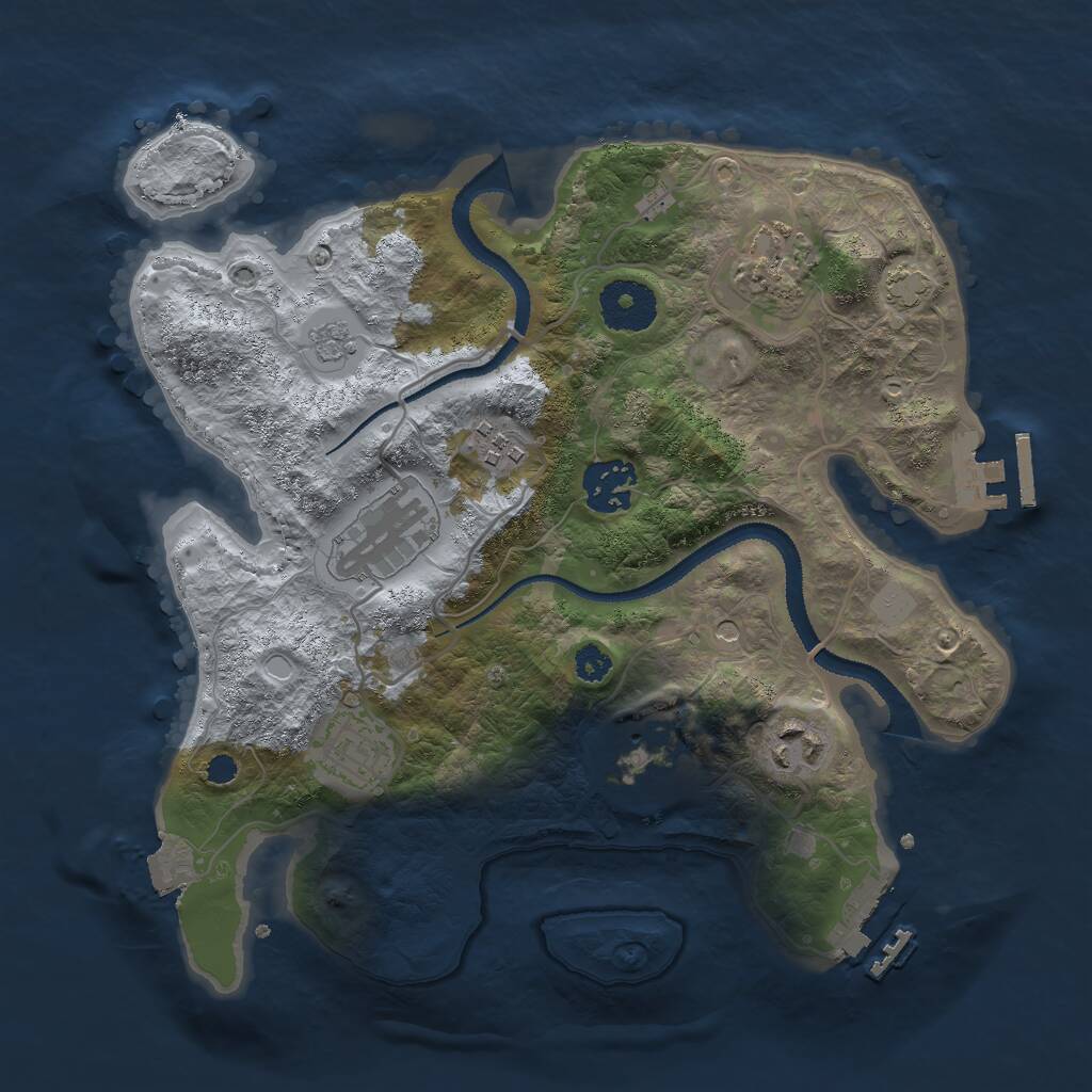 Rust Map: Procedural Map, Size: 3000, Seed: 4235170, 13 Monuments