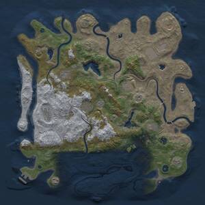 Thumbnail Rust Map: Procedural Map, Size: 4500, Seed: 1940500287, 17 Monuments