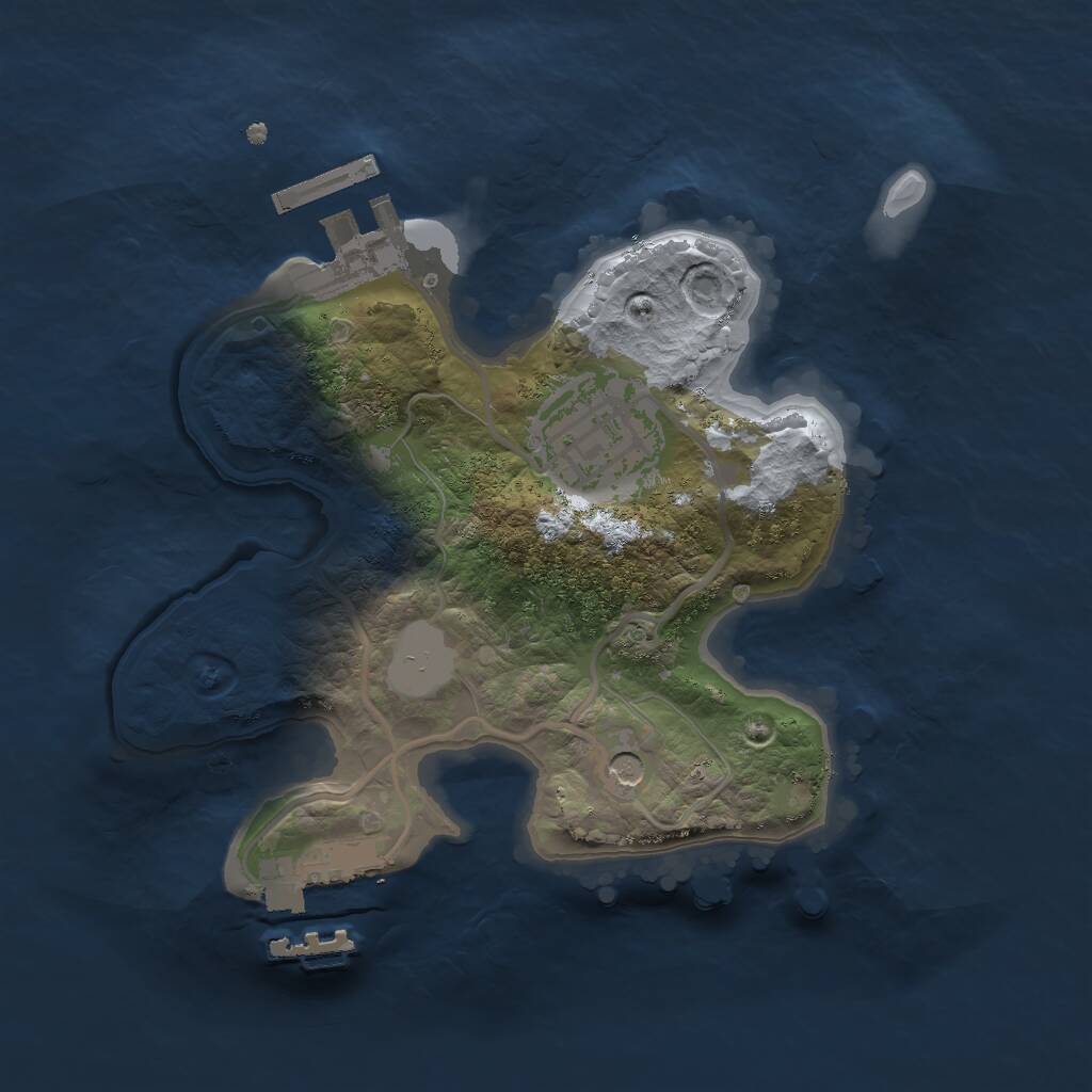 Rust Map: Procedural Map, Size: 2000, Seed: 588833157, 5 Monuments