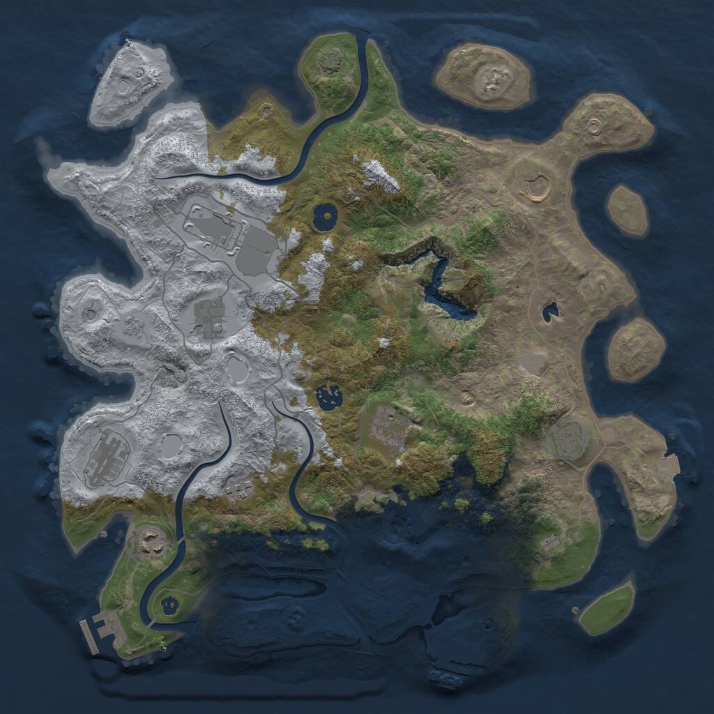 Rust Map: Procedural Map, Size: 4000, Seed: 4266, 15 Monuments