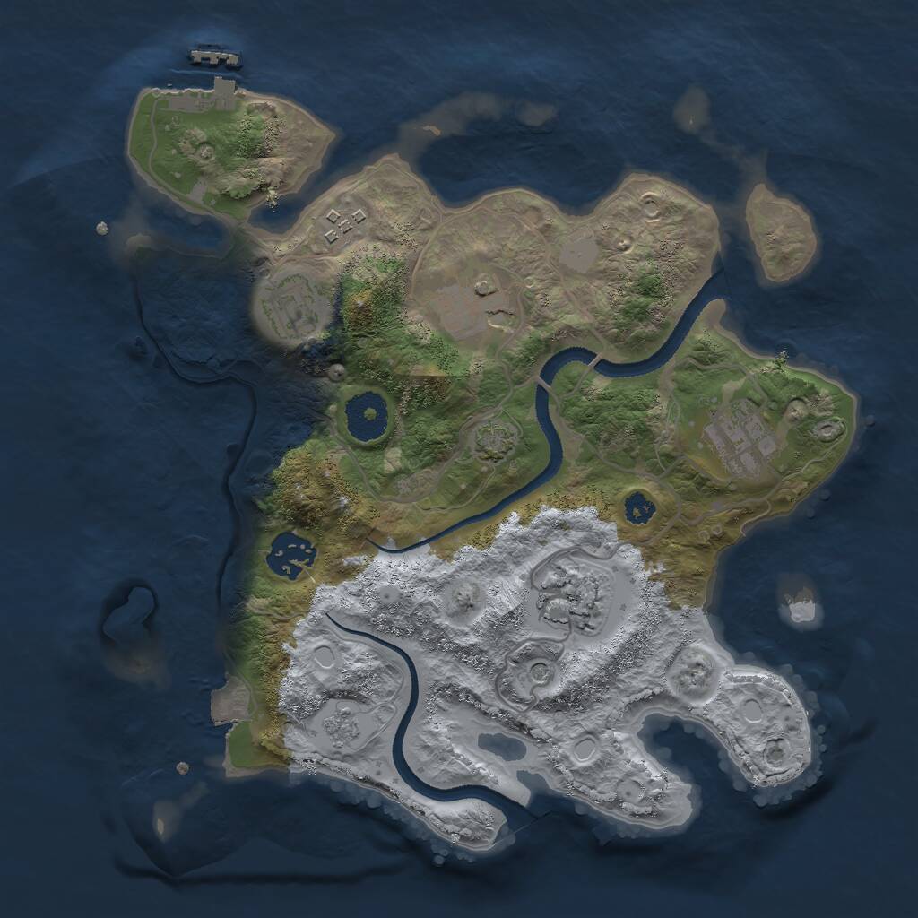 Rust Map: Procedural Map, Size: 3000, Seed: 156987, 11 Monuments