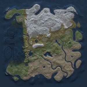 Thumbnail Rust Map: Procedural Map, Size: 4500, Seed: 949469471, 17 Monuments