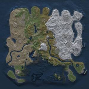 Thumbnail Rust Map: Procedural Map, Size: 4000, Seed: 1393399042, 16 Monuments