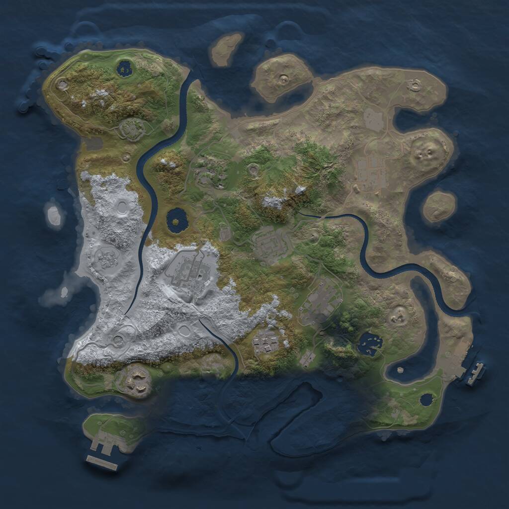 Rust Map: Procedural Map, Size: 3250, Seed: 862751955, 14 Monuments