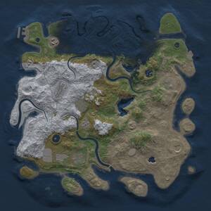 Thumbnail Rust Map: Procedural Map, Size: 4000, Seed: 34742979, 15 Monuments