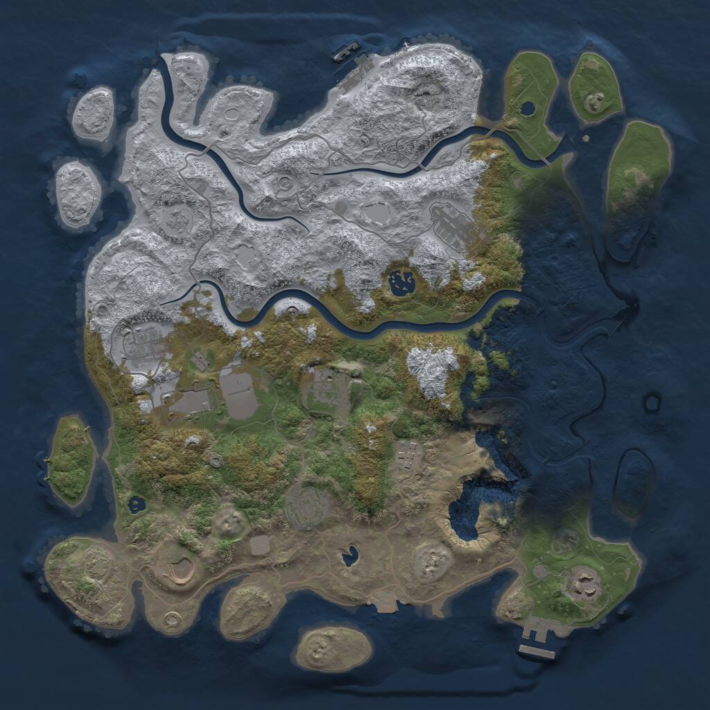 Rust Map: Procedural Map, Size: 4000, Seed: 263687914, 15 Monuments