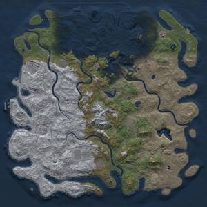Thumbnail Rust Map: Procedural Map, Size: 5500, Seed: 1264446489, 17 Monuments