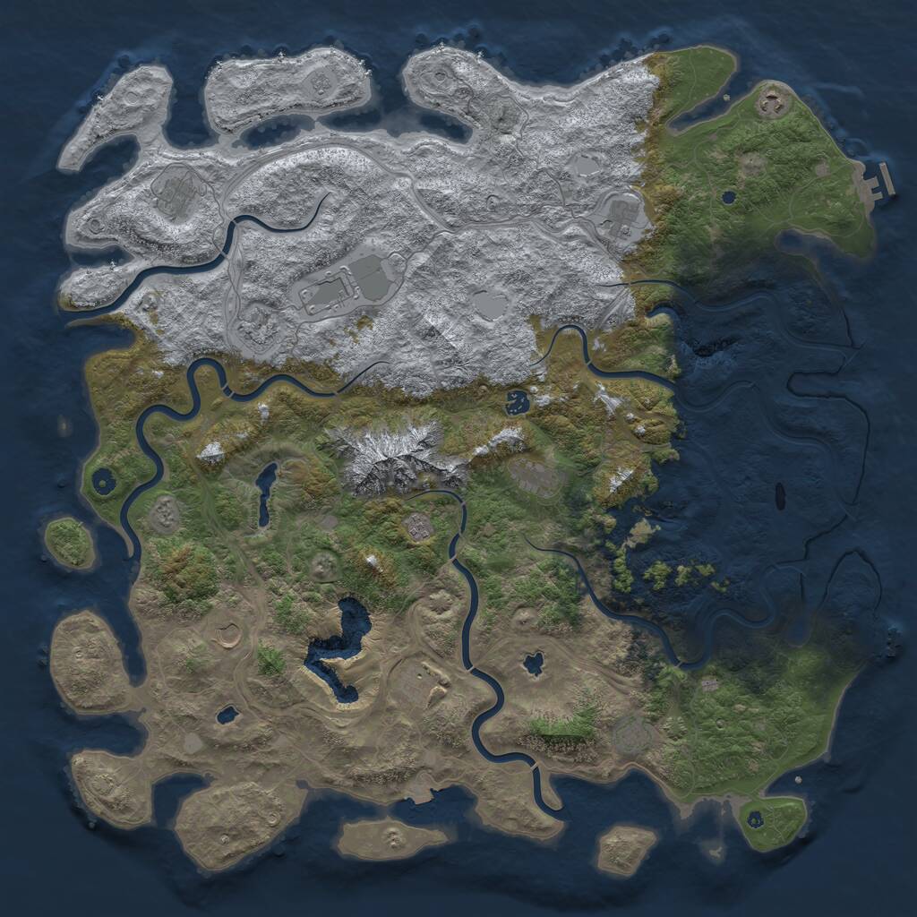 Rust Map: Procedural Map, Size: 5500, Seed: 23506, 17 Monuments