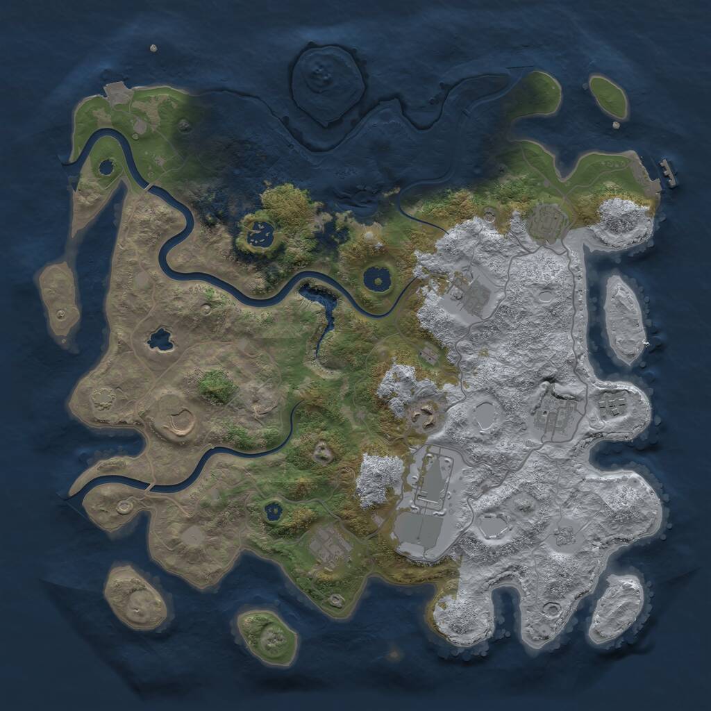 Rust Map: Procedural Map, Size: 4000, Seed: 17489456, 14 Monuments