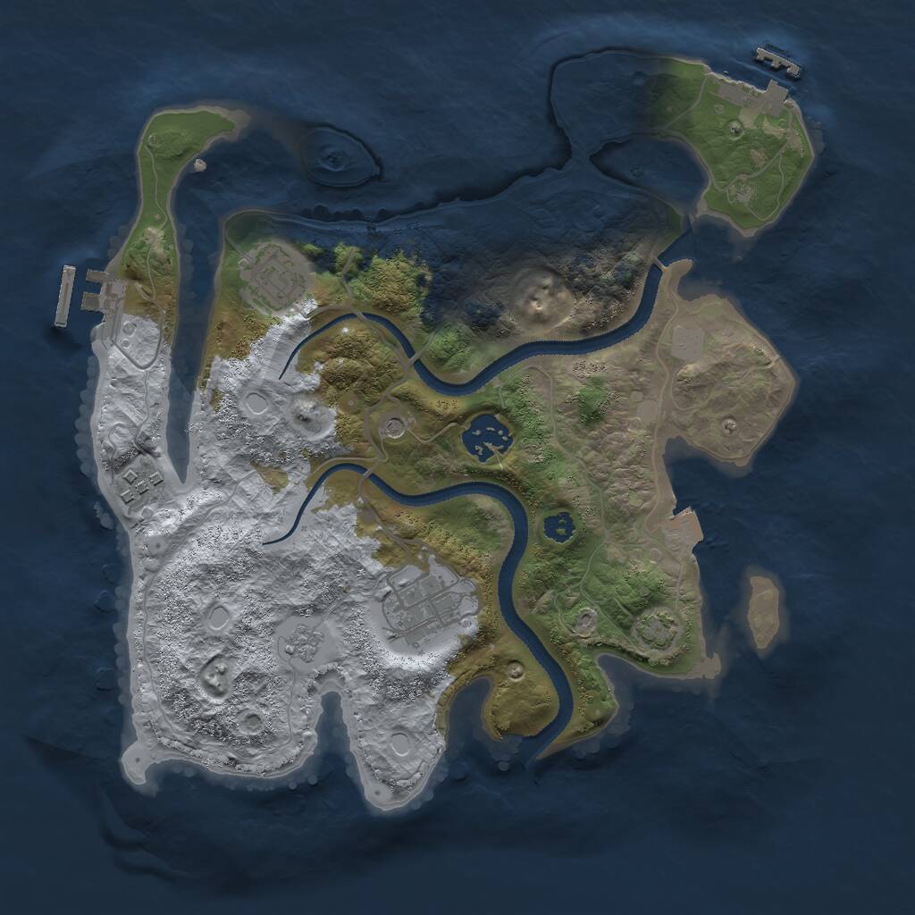 Rust Map: Procedural Map, Size: 3000, Seed: 22675, 10 Monuments