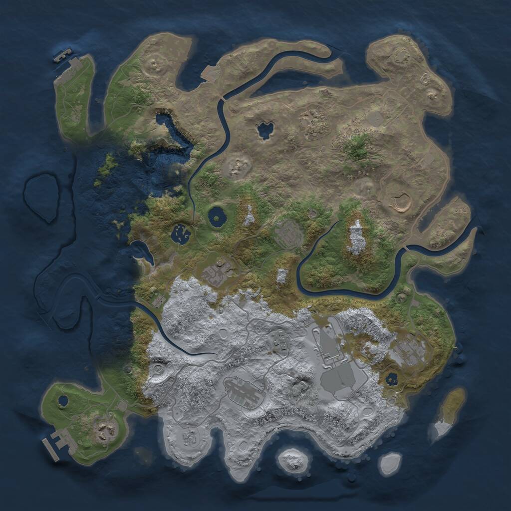 Rust Map: Procedural Map, Size: 4000, Seed: 1514177029, 16 Monuments