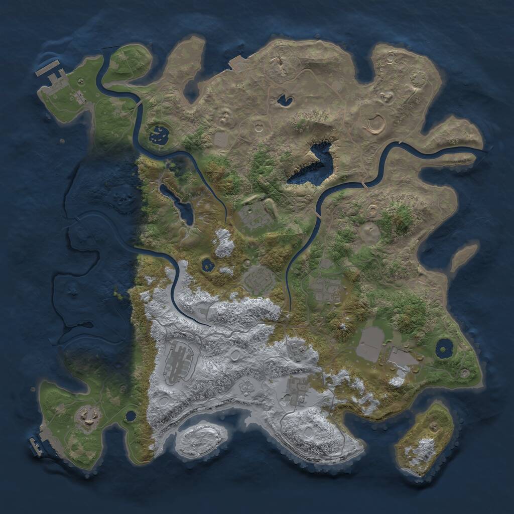 Rust Map: Procedural Map, Size: 4000, Seed: 817698650, 16 Monuments