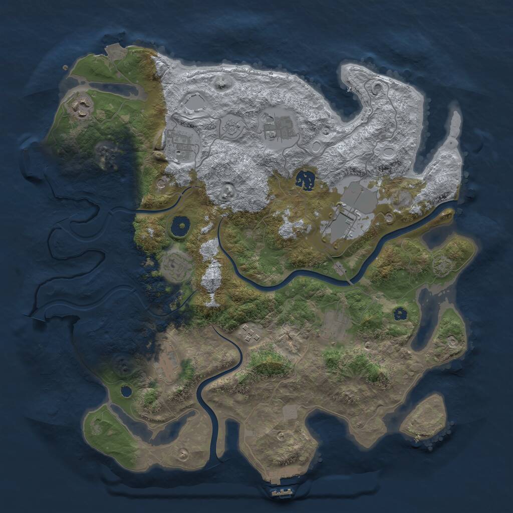 Rust Map: Procedural Map, Size: 3850, Seed: 22446688, 15 Monuments