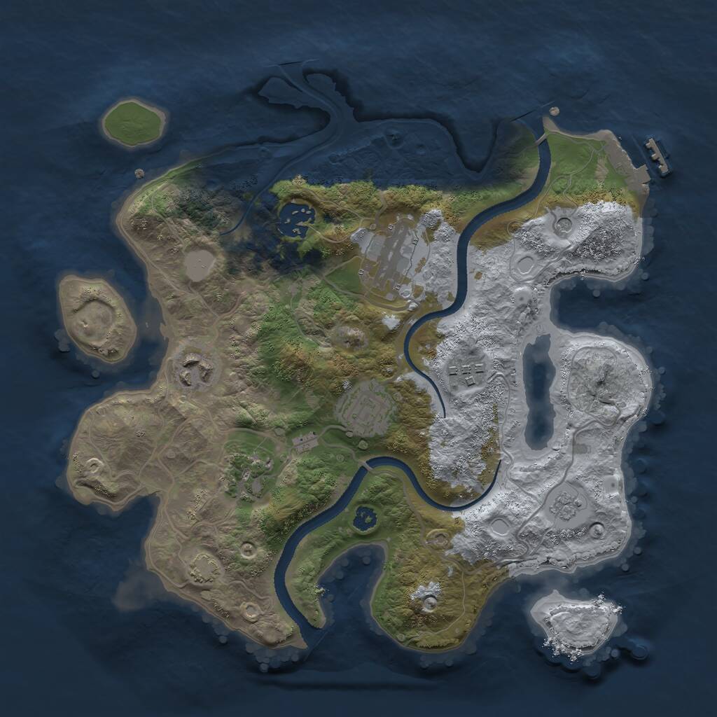 Rust Map: Procedural Map, Size: 3000, Seed: 76395200, 11 Monuments