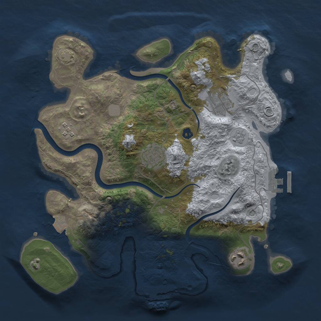 Rust Map: Procedural Map, Size: 3000, Seed: 42071069, 10 Monuments