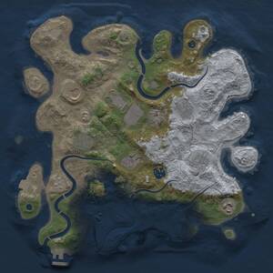 Thumbnail Rust Map: Procedural Map, Size: 3500, Seed: 1364678607, 14 Monuments
