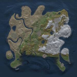Thumbnail Rust Map: Procedural Map, Size: 3500, Seed: 7581, 13 Monuments
