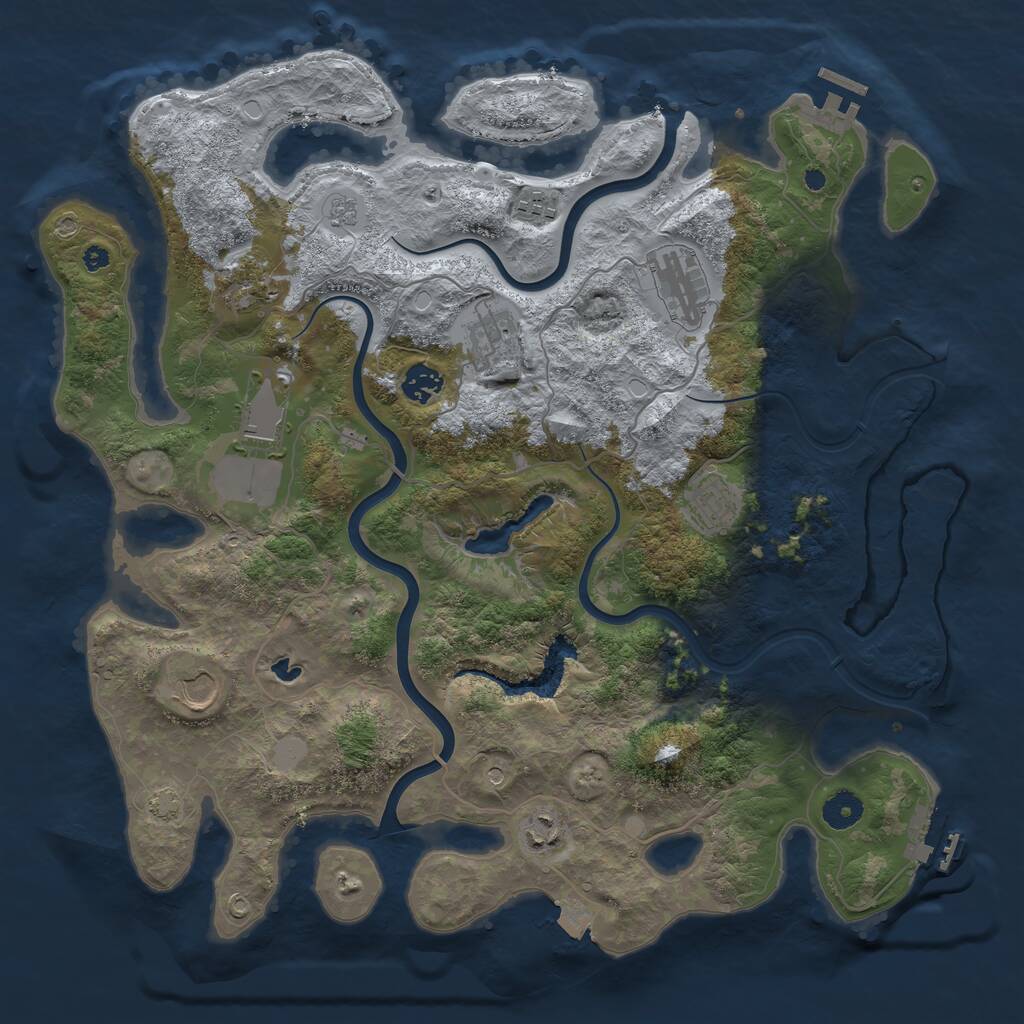 Rust Map: Procedural Map, Size: 4000, Seed: 50608, 15 Monuments