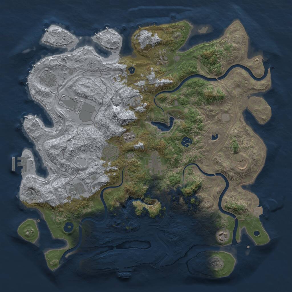 Rust Map: Procedural Map, Size: 4250, Seed: 1382047210, 16 Monuments