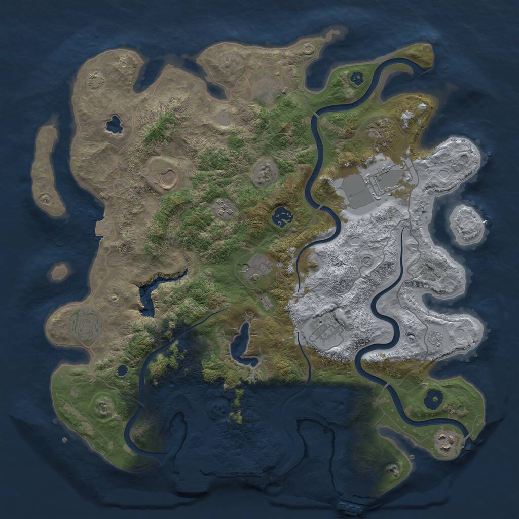 Rust Map: Procedural Map, Size: 4000, Seed: 1971257291, 16 Monuments