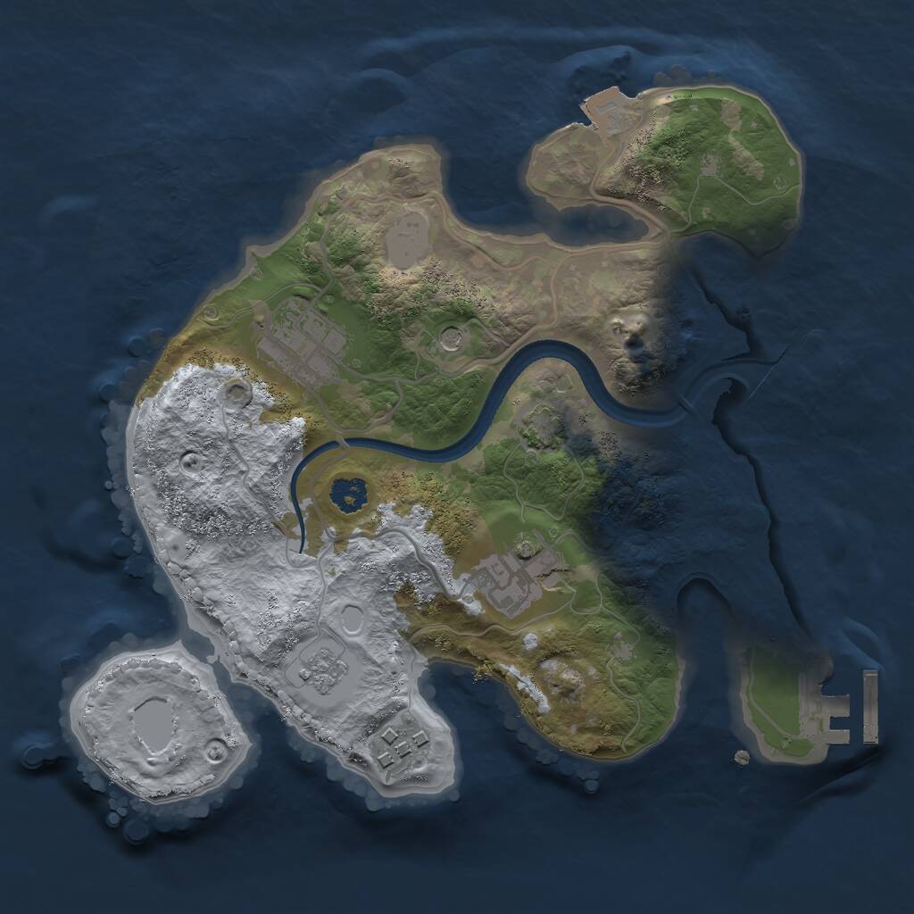 Rust Map: Procedural Map, Size: 2500, Seed: 563405351, 8 Monuments