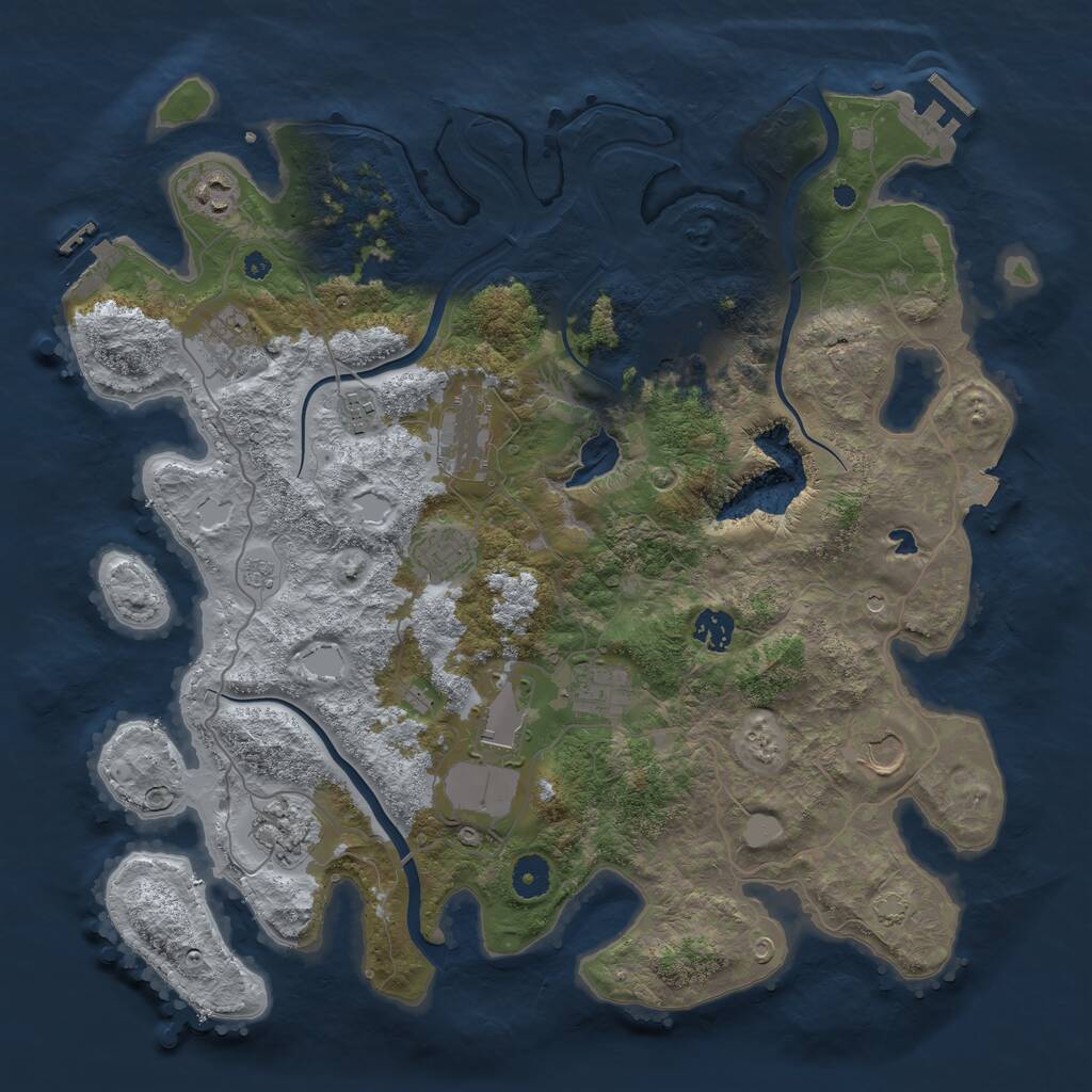 Rust Map: Procedural Map, Size: 4000, Seed: 567652855, 17 Monuments