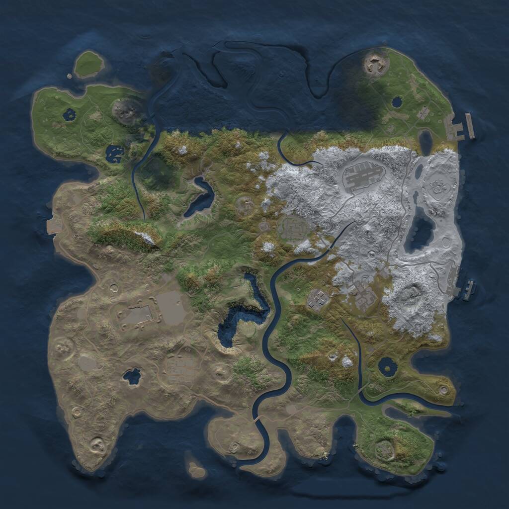Rust Map: Procedural Map, Size: 4000, Seed: 806830251, 14 Monuments
