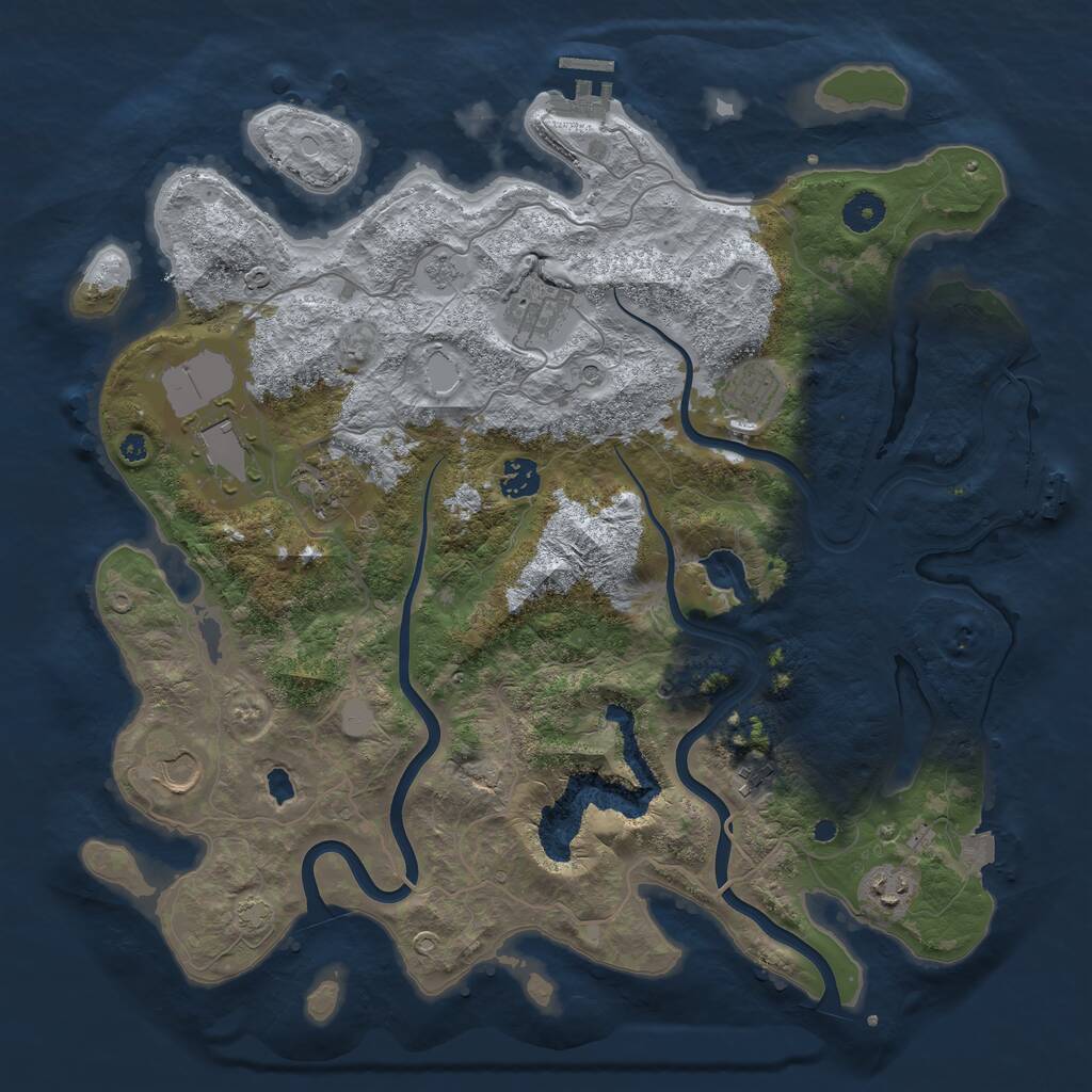 Rust Map: Procedural Map, Size: 4000, Seed: 1272268568, 14 Monuments